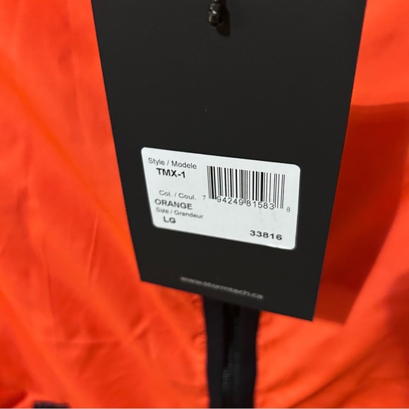 Stormtech Performance Ozone Hooded Shell Orange 33816 TMX-1 Mens Large Jacket - Picture 6 of 7